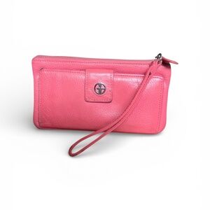 Giani Bernini Pink Leather Zip Wristlet Wallet
